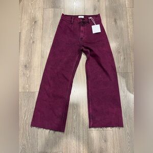 Pistola Women's Cropped Jeans in Burgundy